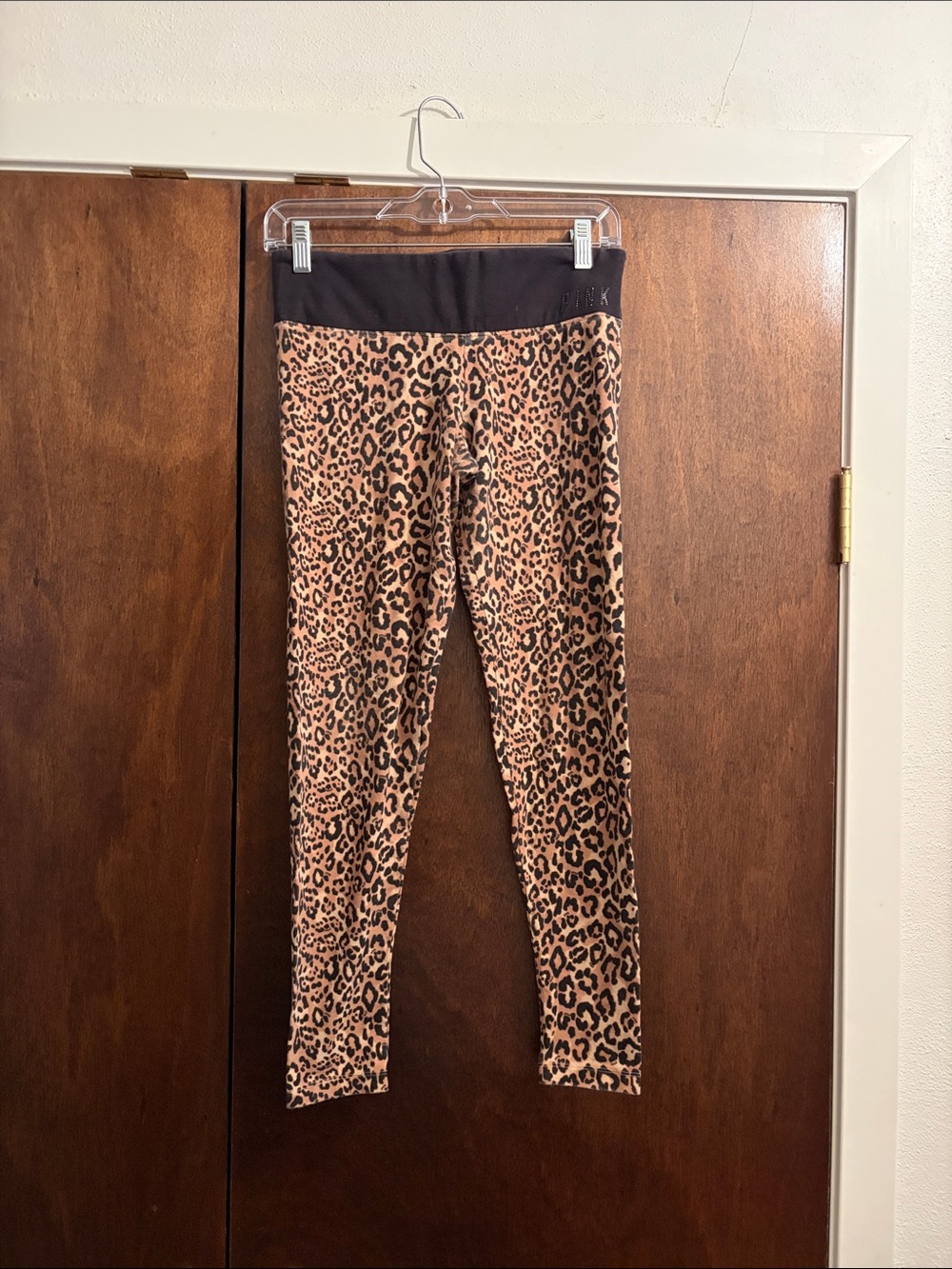 PINK Victoria's Secret Leopard Print Leggings in Tan and Black